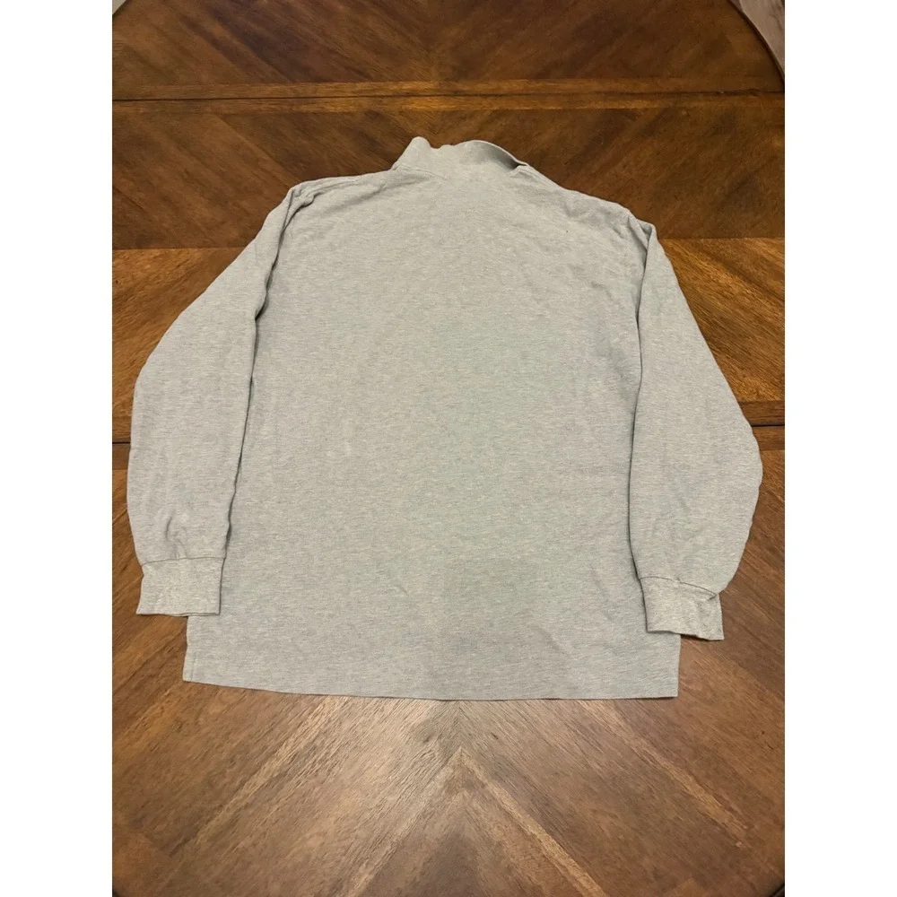 Polo Ralph Lauren Mens XL Long Sleeve Polo Shirt Gray Cotton Pique Pony Logo‎